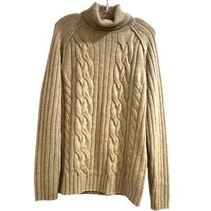 Banana Republic cable knit pullover sweater size M soft Italian beige wool blend